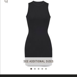 SKIMS Black Ribbed Sleeveless Bodycon Dress